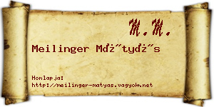 Meilinger Mátyás névjegykártya